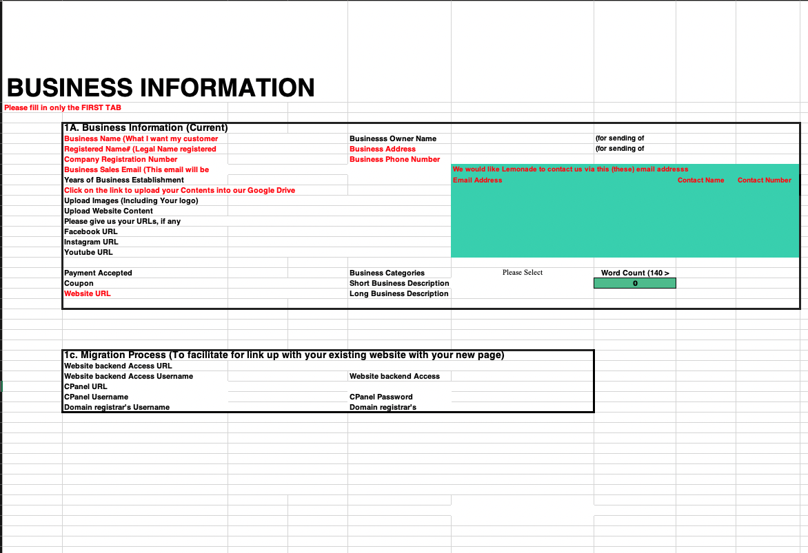 Website Planning Template