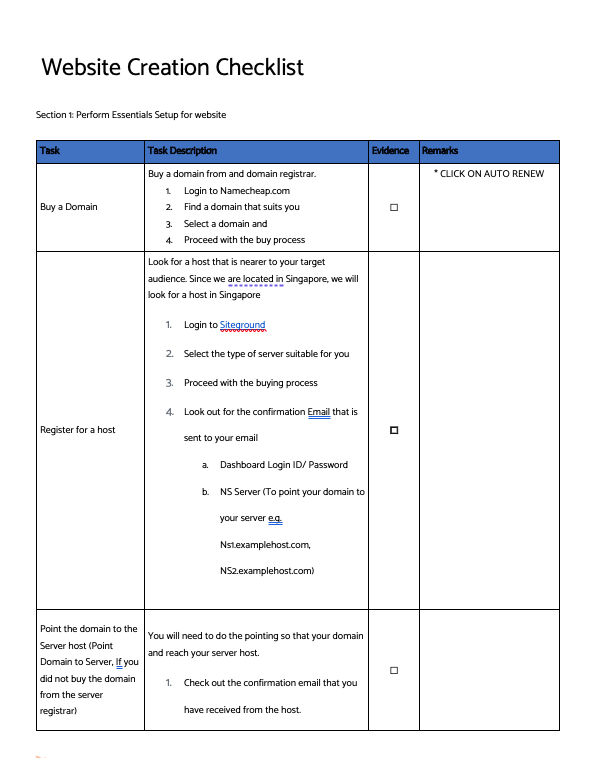 Website Creation Checklist Cover